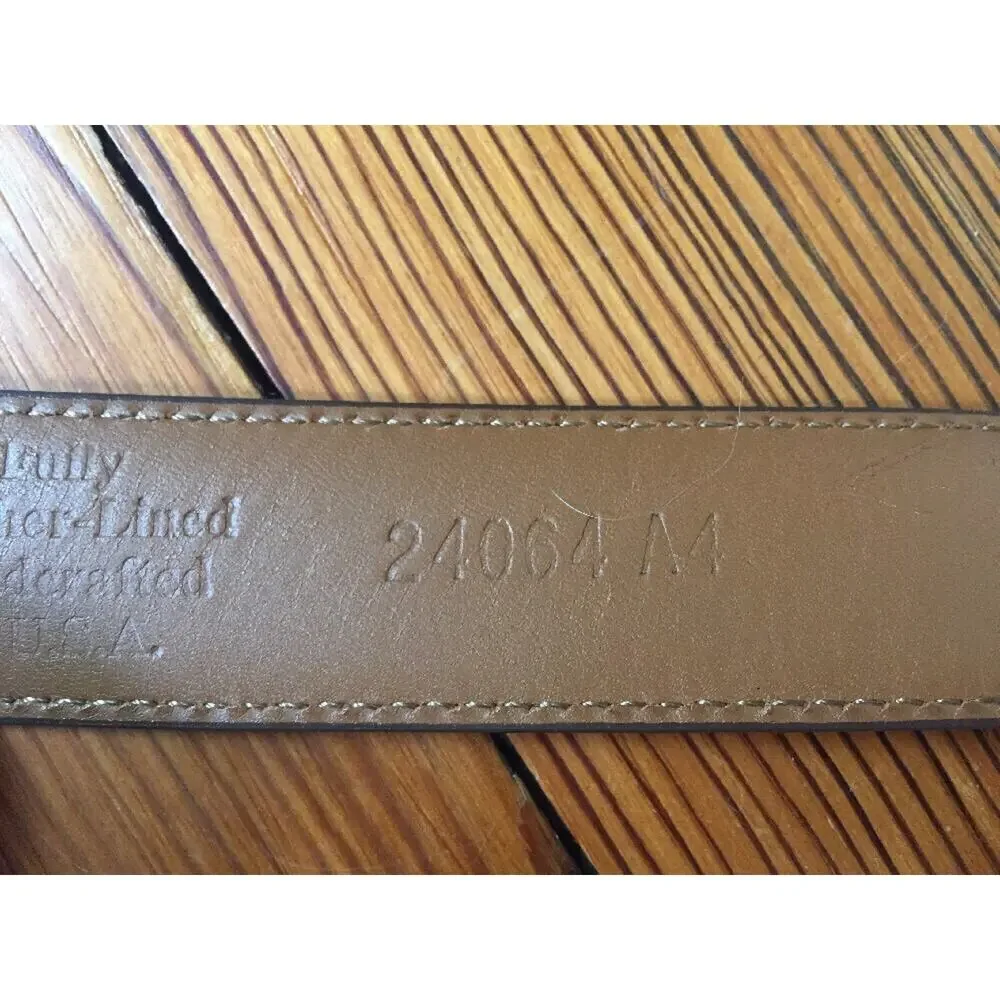 Allen Edmonds Hand Crafted Burnished Calf Brown Genuine Leather Dress Belt 38